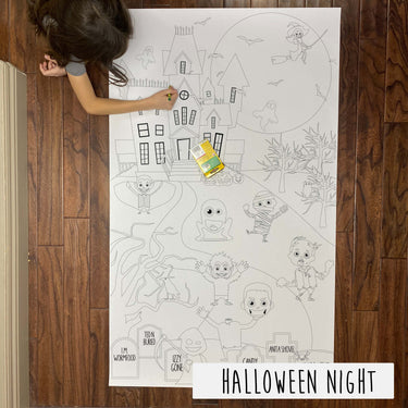 Halloween Night Table Size Coloring Sheet
